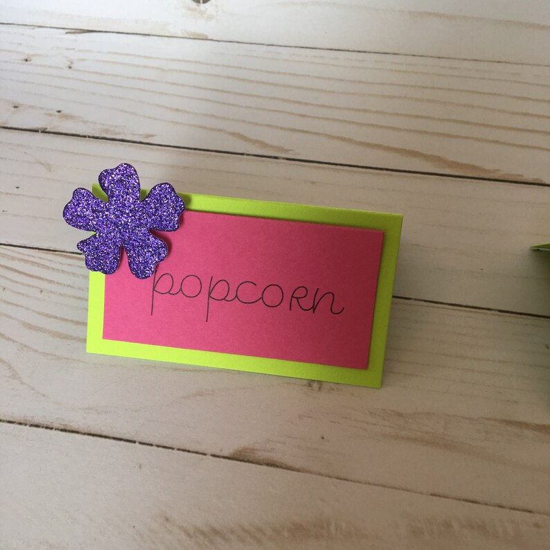 Candy Buffet Place Cards Lime Green printed Glitter Food Tent Tags Hawaiian Pink labels blank Dessert signs Tags Mini signs