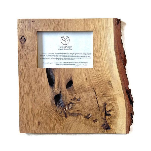 Sustainable, Solid White Oak Knotty/ Burl Wall Frame, handmade by Turning Green