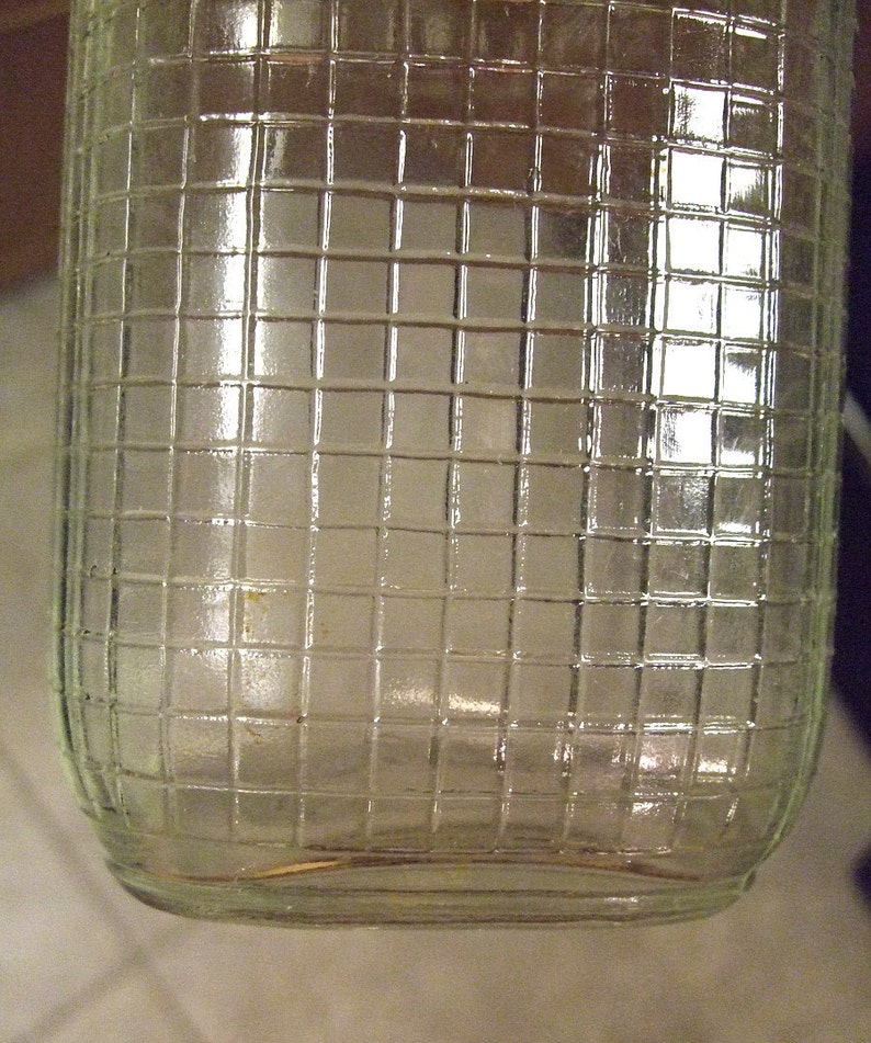 Vintage Checker Board Pattern Embossed Quart Fruit Canning Etsy