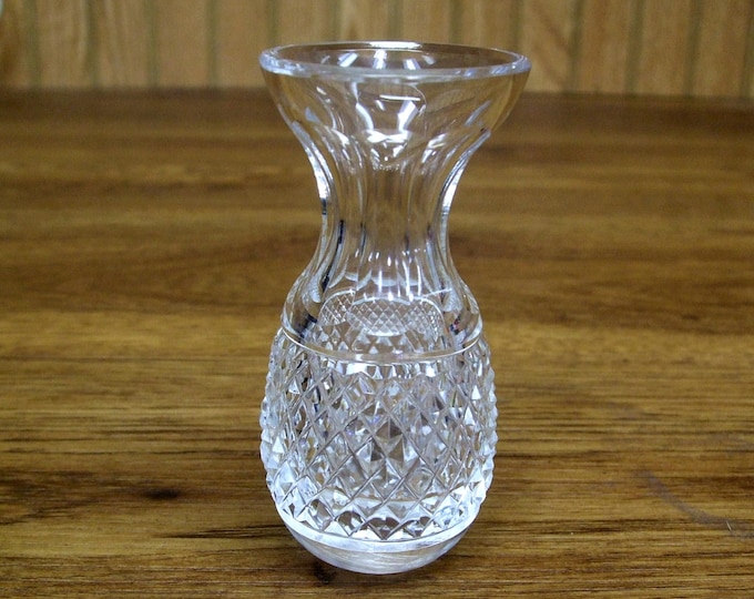Waterford Crystal Bud Vase ALANA Cut Diamond Pattern Authentic Signed ...