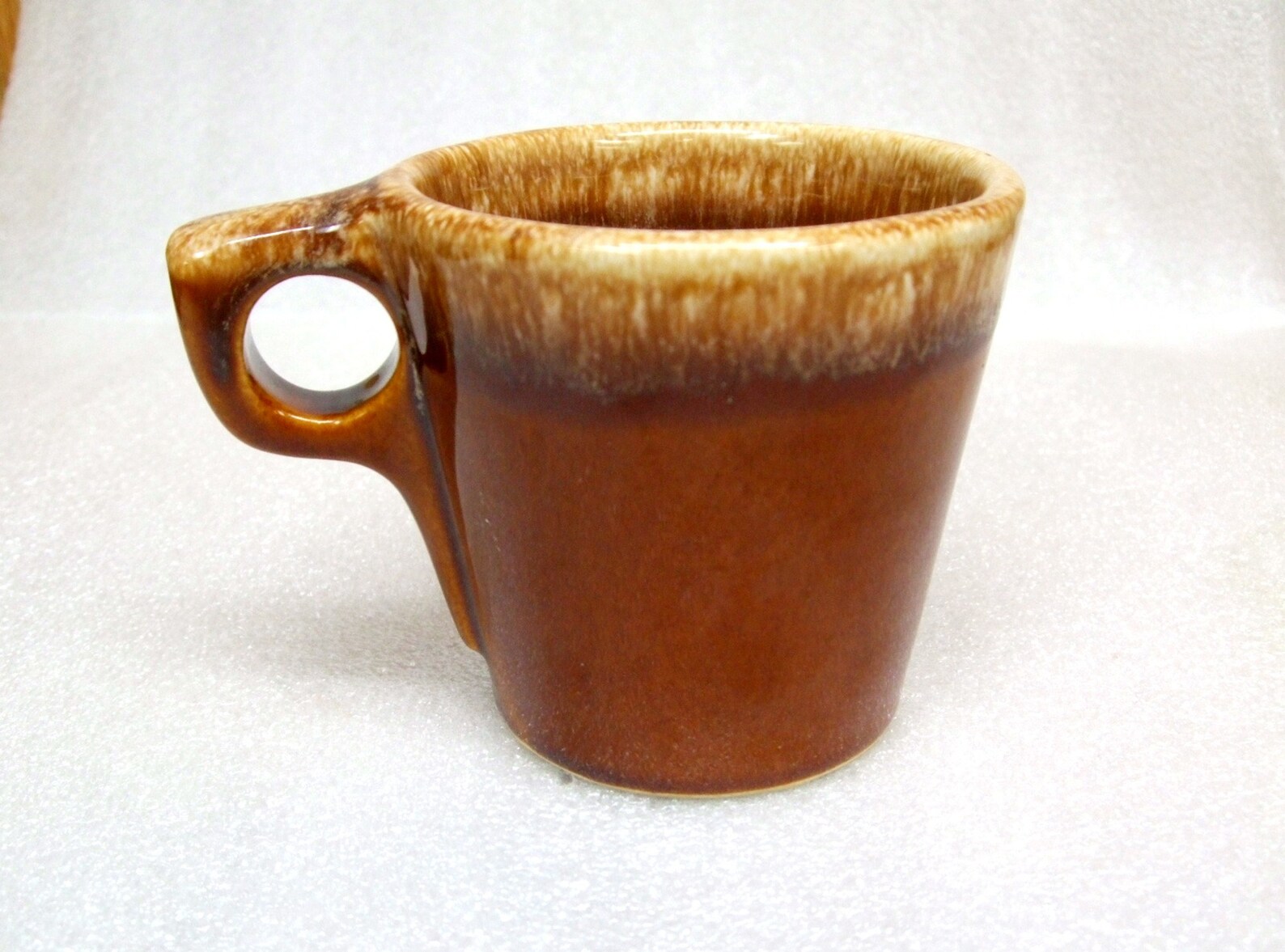 Hull Pottery Oven Proof Coffee Cup Mug Brown Beige White Drip Etsy