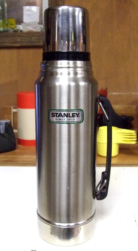 Stanley Aladdin Stainless Steel Thermos Korea One 1 Liter 1.1 Quart  Capacity 14 in Tall Hot Cold Beverages Coffee Tea Cup SS03 Stopper RS41 -   Singapore