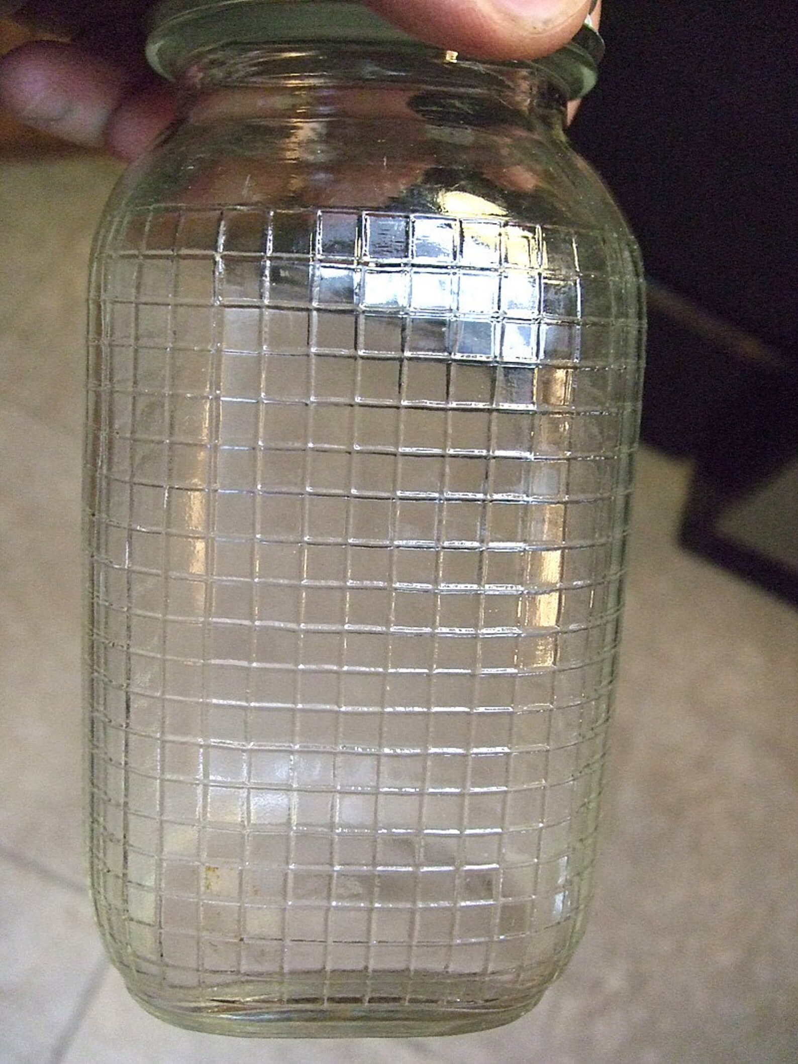 Vintage Checker Board Pattern Embossed Quart Fruit Canning Etsy