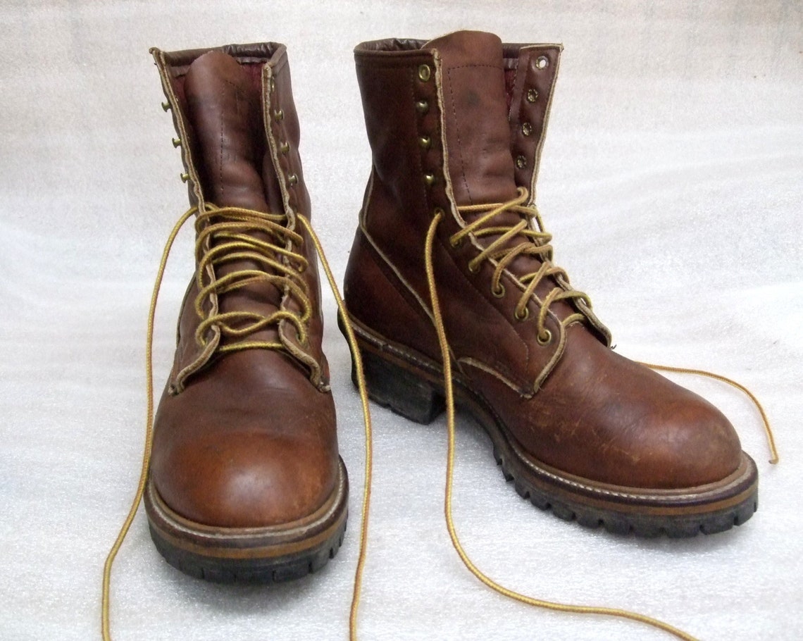 red wing lace to toe logger boots