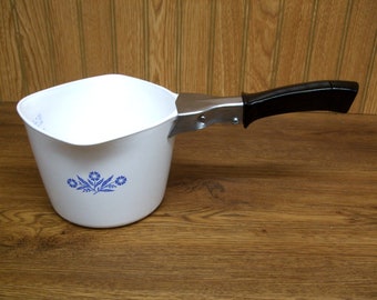 Corningware Saucemaker 4 Cup Measuring Pan P 55 B Style Cornflower Blue Corning Ware Pattern Detachable Handle Quart Corn Flower Sauce Maker