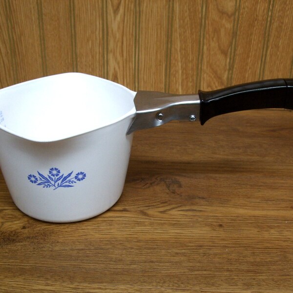 Corningware Saucemaker 4 Cup Measuring Pan P 55 B Style Cornflower Blue Corning Ware Pattern Detachable Handle Quart Corn Flower Sauce Maker