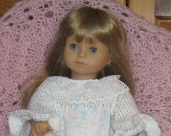 American Girl Doll Hand Knit Nightgown and Slippers