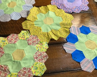 Five Hand Pieced Quilt Blocks