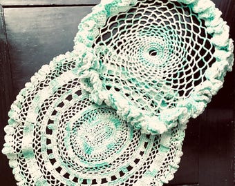 Hand Crocheted Furniture Saver and a Matching Dolie