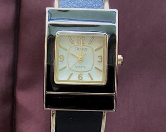 Vintage Studio Time Women’s Watch Cuff Style with a Square Face