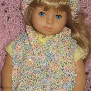 American Girl Doll Hand Knit Hat and Scarf bild 2