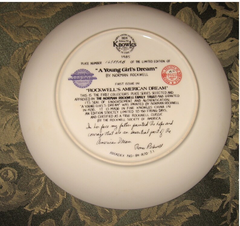 Norman Rockwell Collector Plate First Plate in the Etsy