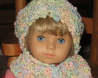 American Girl  Doll Hand Knit  Hat and Scarf