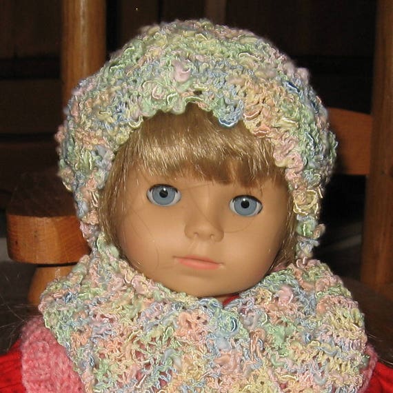 American Girl  Doll Hand Knit  Hat and Scarf