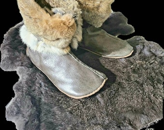 Rabbit Fur Boots | Etsy