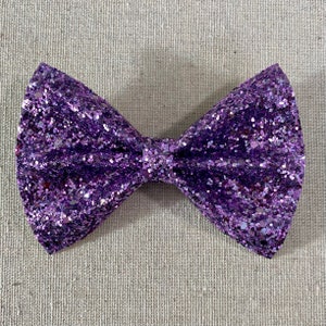 Premium Lavender Glitter Bow Tie Bow, Purple Glitter Bow Tie Bow, Purple Glitter Hair Bow