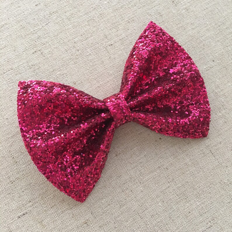 Premium Magenta Pink Glitter Bow Tie Bow Majenta Glitter Bow - Etsy