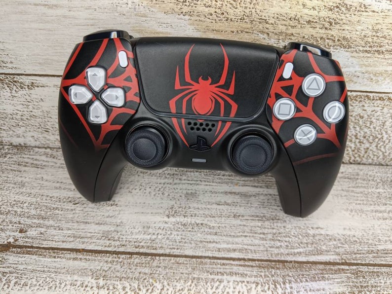 Spiderman Miles Morales Ps5 Custom Painted Controller Etsy