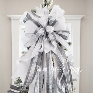 WINTER WHITE “CHRISTMAS TREE TOPPER” LUXURY BOW MULTI USE