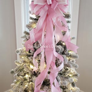 Christmas Tree Topper, Pink Bow, Pink Bows, Tree Topper Bow, Valentines