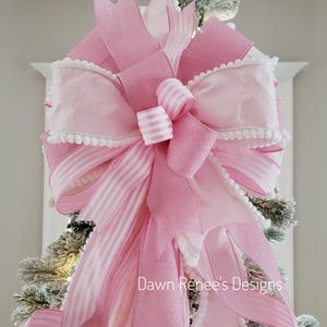 Christmas Tree Topper, Pink Bow, Pink Bows, Tree Topper Bow, Valentines