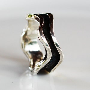 Oxidized Silver minimal Ring,unisex jewelry image 1