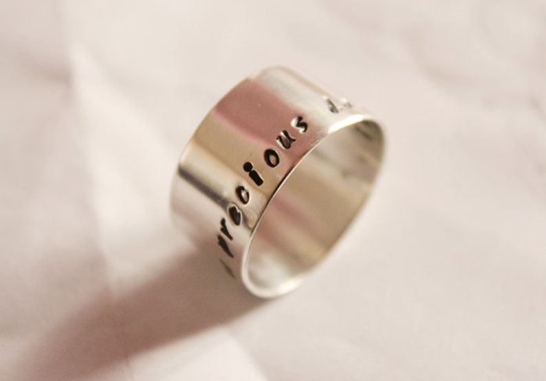 STERLING SILVER ring,wide band ring,one of a kind,chunky ring,unique ring,Quote Ring Personalized Wide Band Ring,mens ring,woman ring
