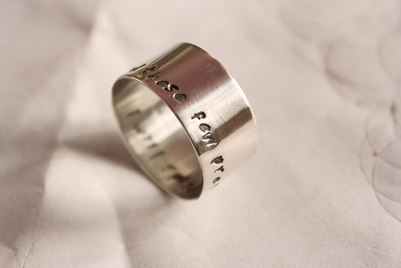 STERLING SILVER ring,wide band ring,one of a kind,chunky ring,unique ring,Quote Ring Personalized Wide Band Ring,mens ring,woman ring