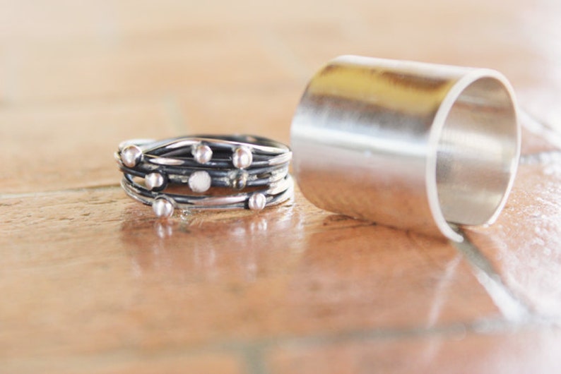 Statement 2 Separate Silver Rings in One Like Spiner Ring - Etsy