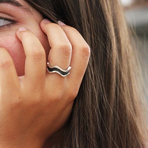 Oxidized Silver minimal Ring,unisex jewelry image 2