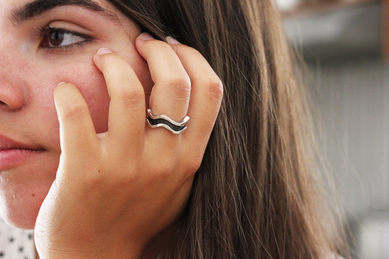 Oxidized Silver minimal Ring,unisex jewelry image 2