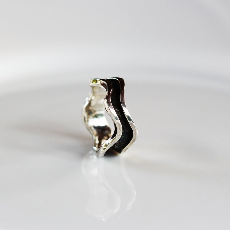 Oxidized Silver minimal Ring,unisex jewelry image 1