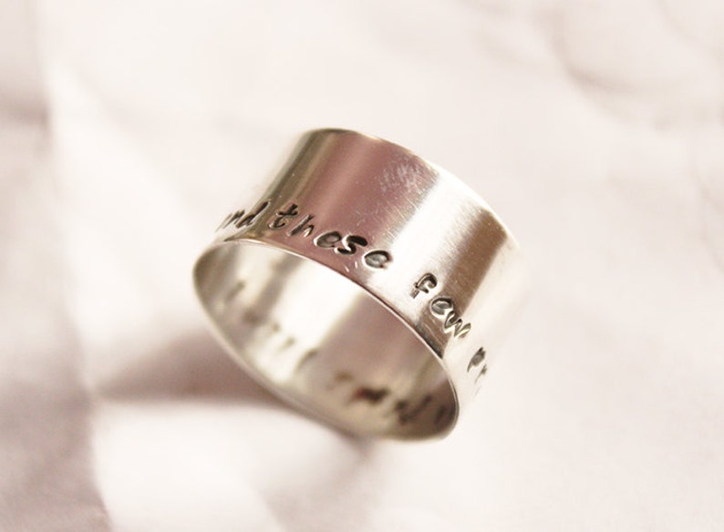 STERLING SILVER ring,wide band ring,one of a kind,chunky ring,unique ring,Quote Ring Personalized Wide Band Ring,mens ring,woman ring