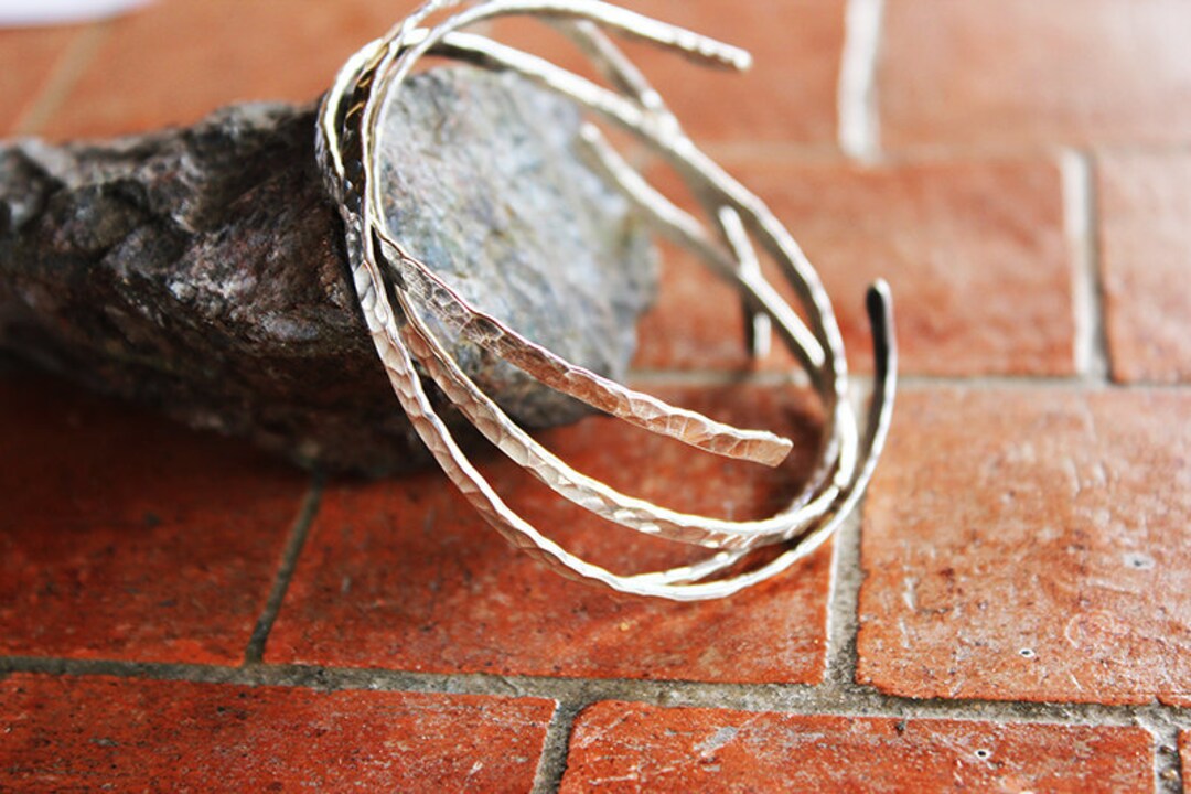 Set of 3 Solid Sterling Silver Stacking Bangles - Etsy