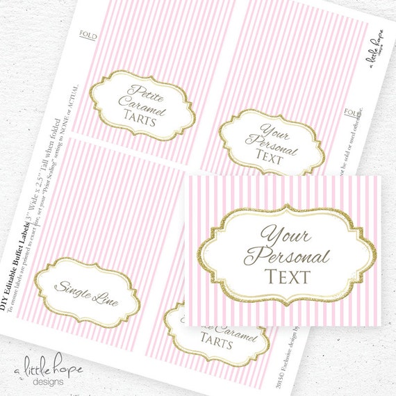Instant Download Gold Glitter And Pink Food Labels Buffet Etsy Instant Download Gold Glitter And Pink Food Labels Buffet Etsy