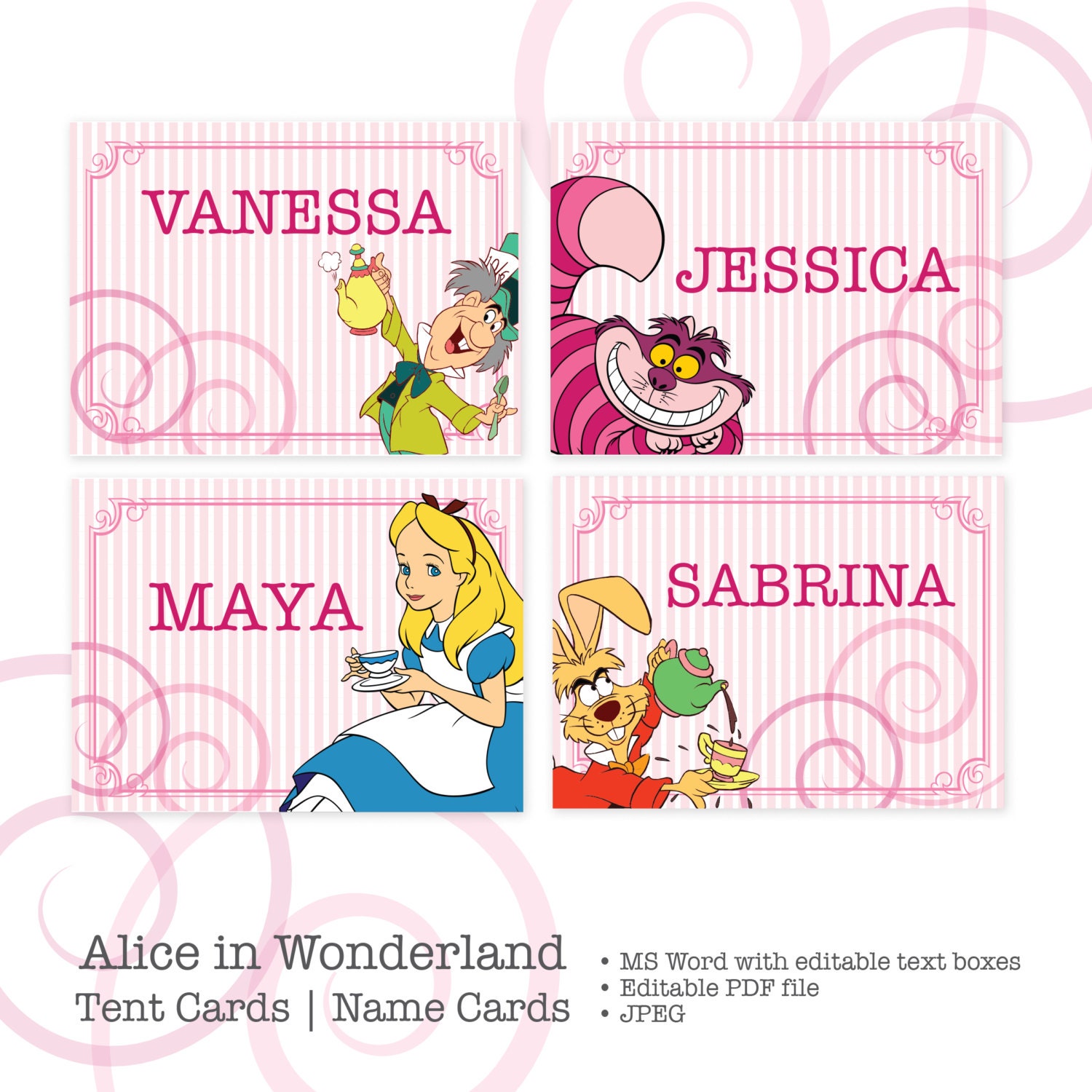 Instant Download Printable Alice In Wonderland Name Etsy Instant Download Printable Alice In Wonderland Name Etsy