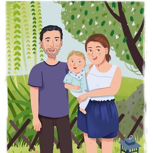 Custom Family Portrait - Family Portrait illustration - Custom Portrait - Personalised Family Print, Family Cartoon, Mother's Day, Valentine