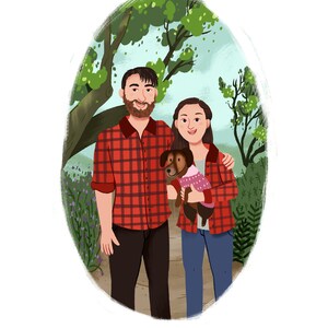 Custom Christmas gift, Custom family portrait illustration, Personalised family gift idea, Digital portrait from photo, Gift for men