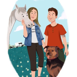 Custom Family Portrait - Family Portrait illustration - Custom Portrait - Personalised Family Print, Family Cartoon, Mother's Day, Valentine
