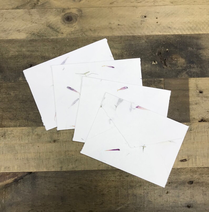 Handmade Flower Petal Envelopes French Flap Deckle Edges Etsy