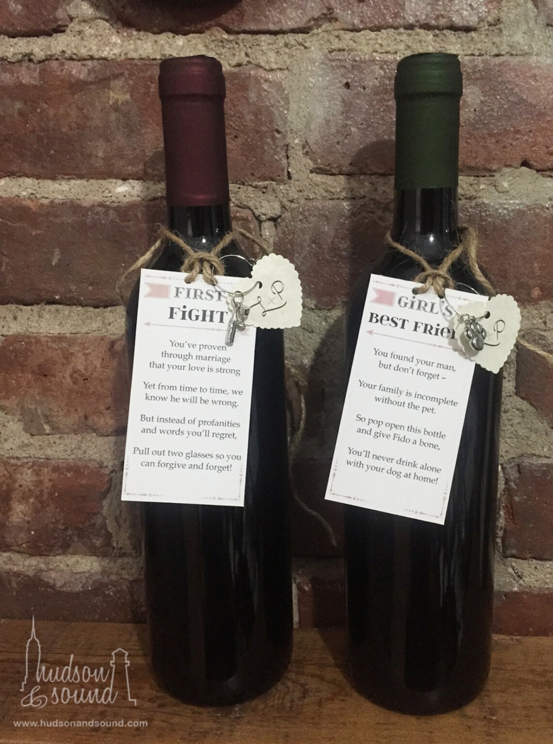 Customized Wine Poem Gift Tags with Wine Charms Bridal Etsy