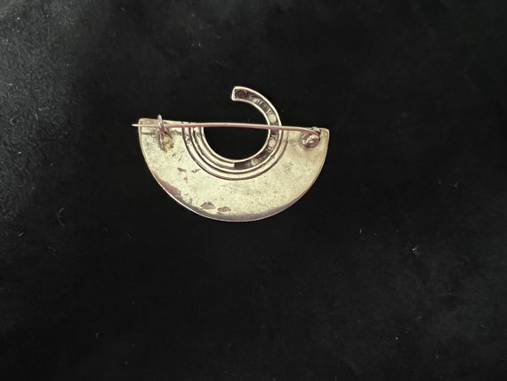 Antique, Art nouveau silver half-moon pin. 1900’s. - image 3