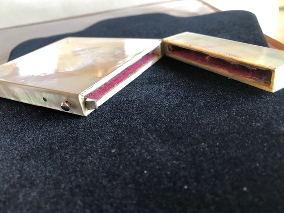 Vintage mother of Pearl and silver calling card c… - image 9