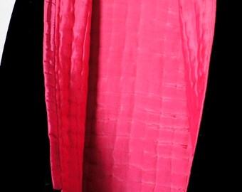 Ref: 80   Vintage French Designer hand-stitched black velvet and hot pink raw silk evening Jacket. Size M.