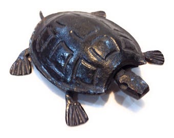 Vintage Cast Iron Turtle Figurine Paperweight