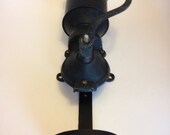 Unique Coffee Grinder Mill with handmade galvanized steel canister and catch jar holder