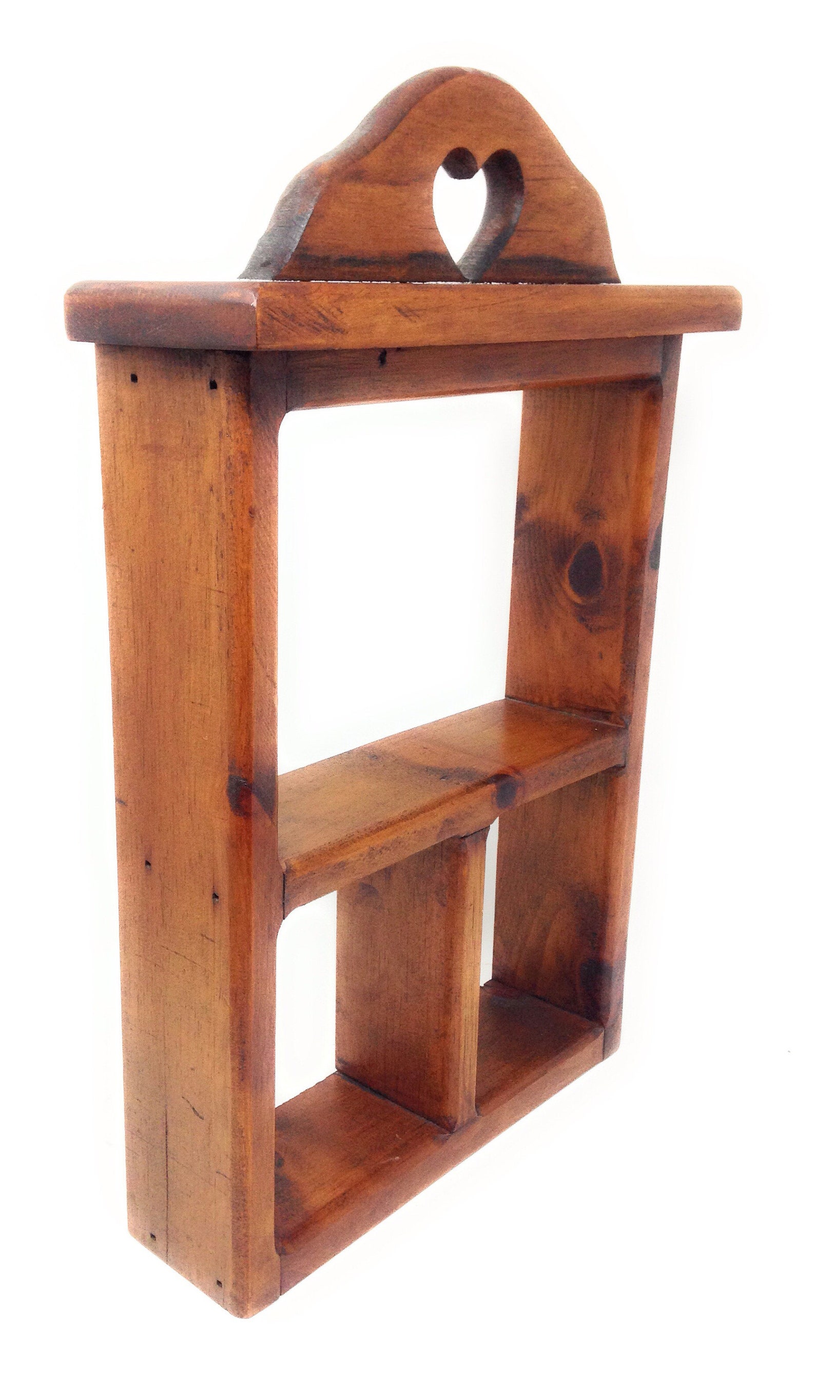 Vintage Distressed Pine Wood Shelf with Heart Cutout Etsy