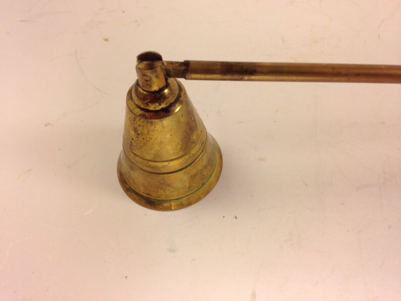 Used Vintage Brass Candle Snuffer with Turned Wood Handle Etsy