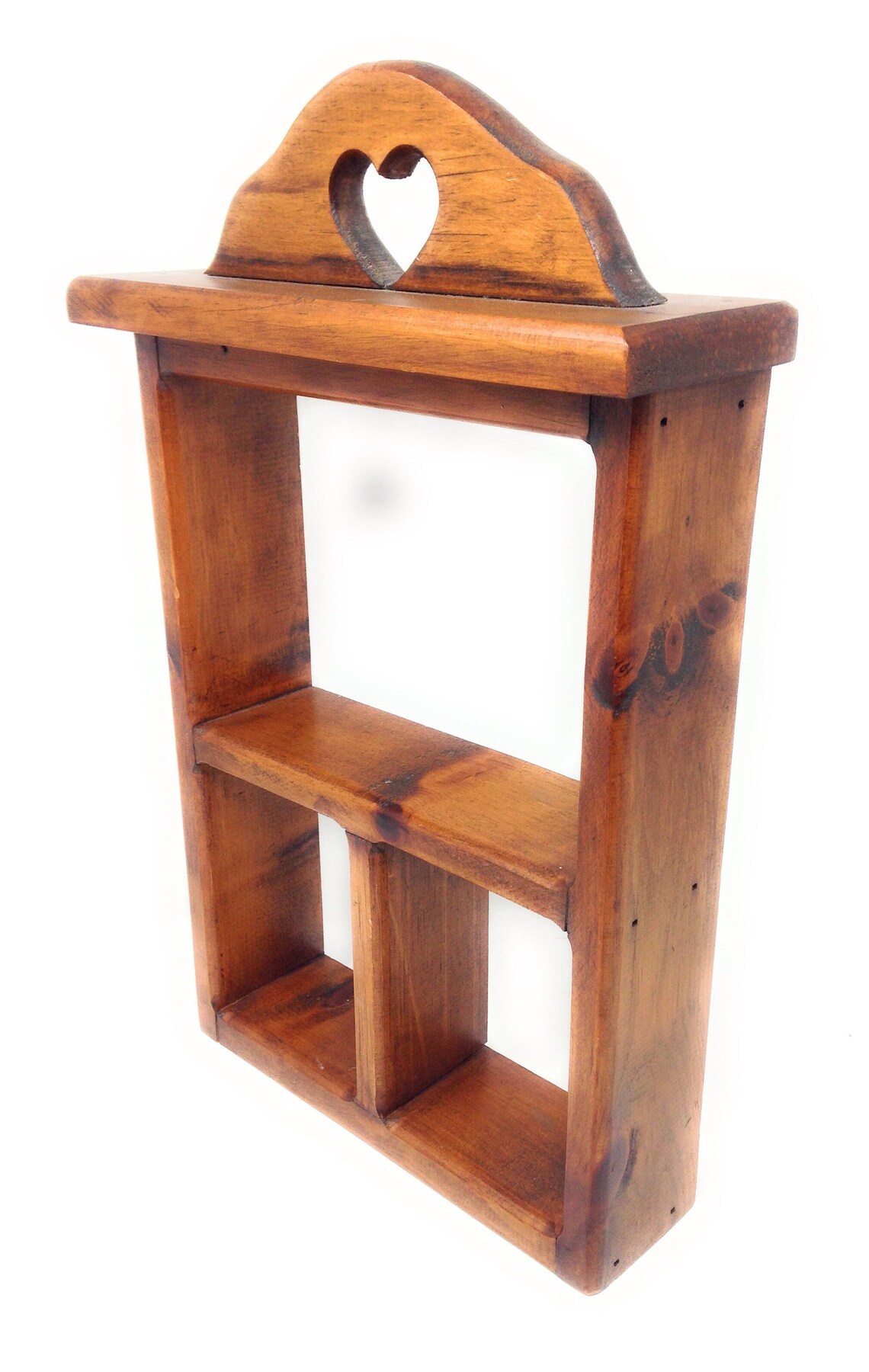 Vintage Distressed Pine Wood Shelf with Heart Cutout Etsy