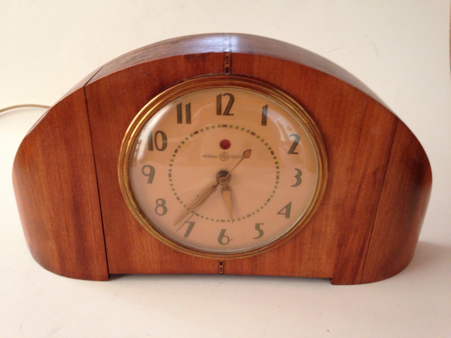 GE 4H08 Electric Mantle Shelf Clock Art Deco Wood Nonworking Etsy